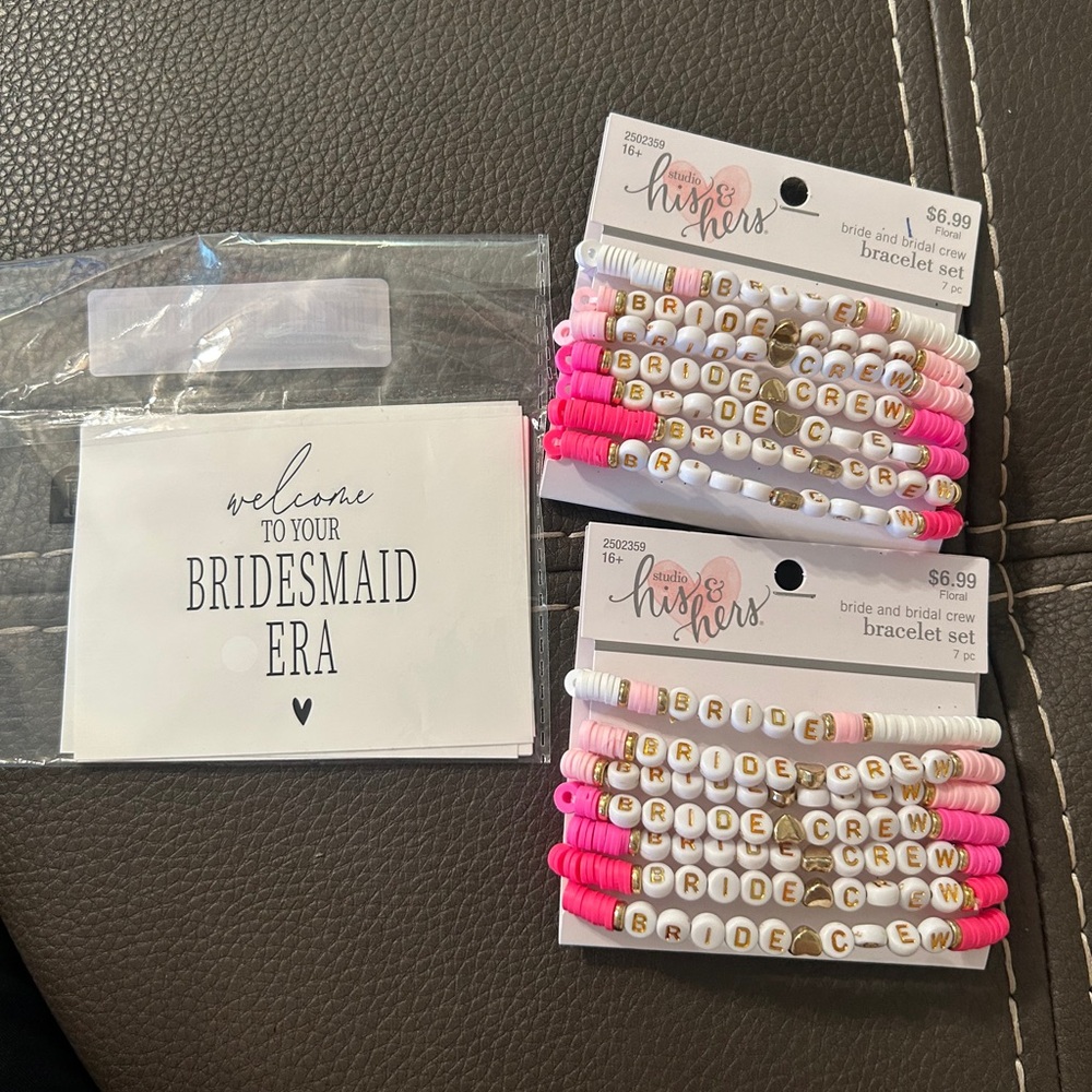 bridesmaid Bracelet Sets and 12 “welcome to your bridesmaid era”stickers